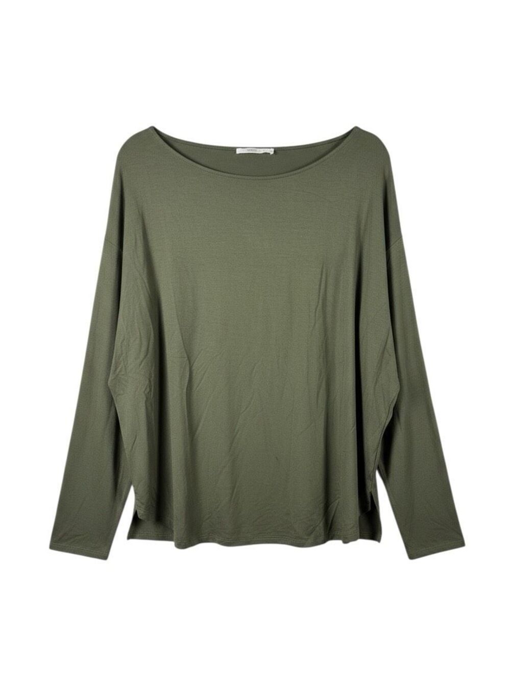 Sivana Bamboo Luxe Crewneck Flowy T Shirt Green Size 2XL Long Sleeve